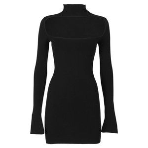 Ssheena Cut-Out Front Knit Dress With High Neck - NWT
